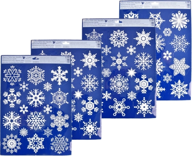 Folie decorativă pentru ferestre cu fulgi de zăpadă pentru sticlă 30 × 42 cm (asortat 4 variante)