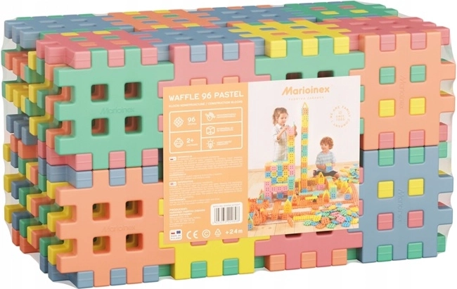 Cuburi de construcție Kostka pastelate, 96 de piese