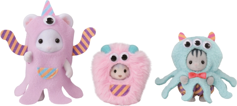 Sylvanian Families trio de bebeluși monștri – set de figurine cu costume