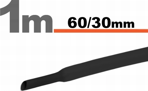 Tub termocontractabil negru 60/30 mm