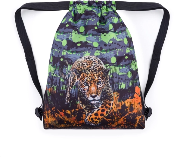 Săculeț școlar Bagmaster pentru papuci de schimb și educație fizică Prim – leopard