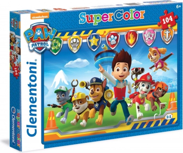 Puzzle 104 piese Super Colors Patrula Cățelușilor