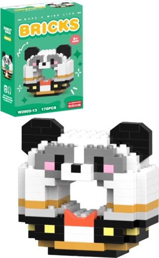 Set de construcție donut panda (170 piese) - 1 bucată