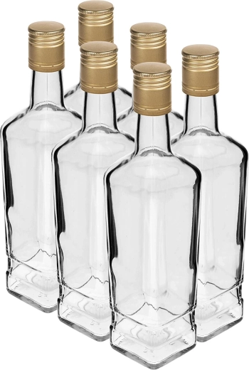 Sticlă din sticlă Principle 500 ml cu capac cu filet, 6 buc.