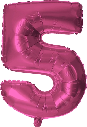 Balon din folie cifră 5 roz 30 cm TORO