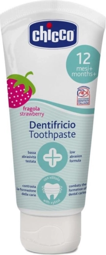 Chicco pastă de dinți pentru copii căpșuni fără fluor 50 ml (12m+)