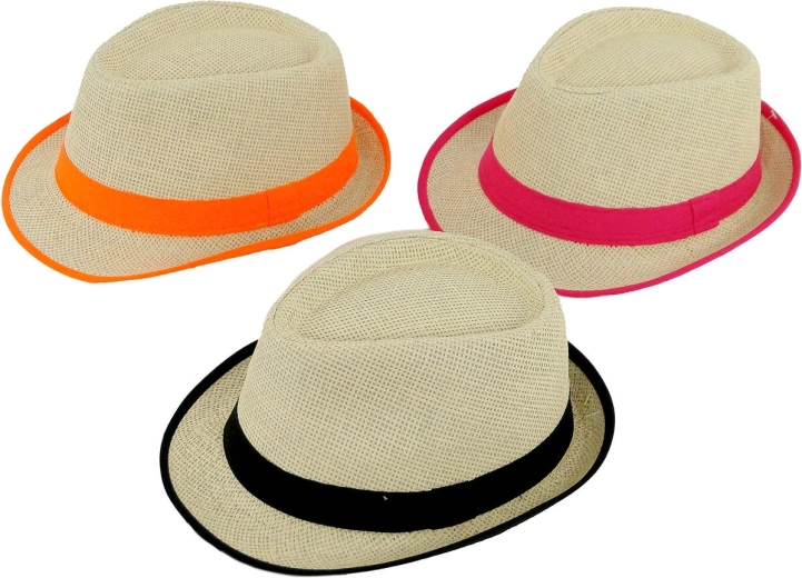 Pălărie de paie de vară unisex cu panglică colorată - 1 bucată