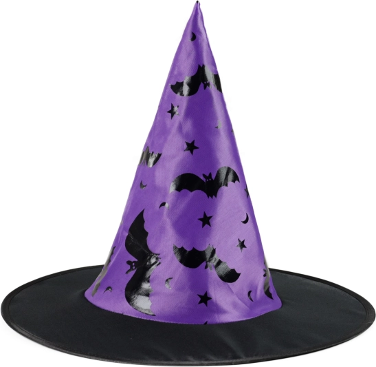 Pălărie de vrăjitoare pentru copii cu imprimeu de lilieci