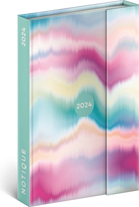 Agendă săptămânală magnetică 2024, stil batik, 11 × 16 cm