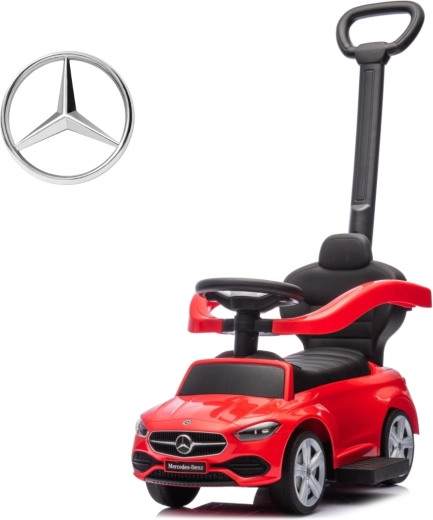 Milly Mally vehicul de împins cu mâner de ghidare Mercedes-Benz C-Class roșu