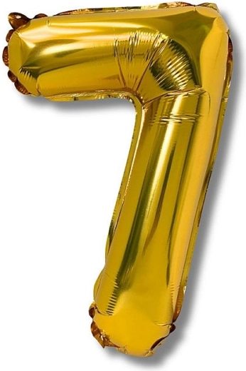 Balon din folie, cifra 7, 40 cm, auriu