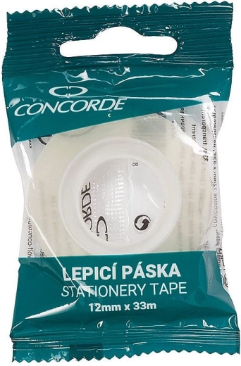 Bandă adezivă Concorde 12 mm × 33 m, transparentă