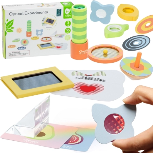 Classic World experimente optice pentru joacă senzorială, 16 piese