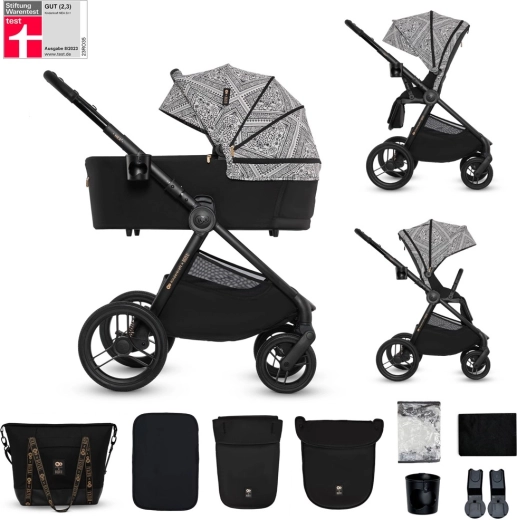 KINDERKRAFT Nea 2 cărucior combinat 2în1 Lunar Black Bizuu