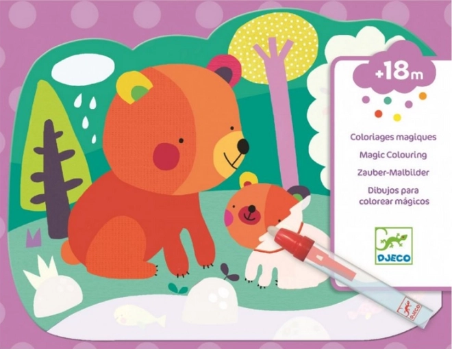 DJECO cărți de colorat cu apă – viața în pădure