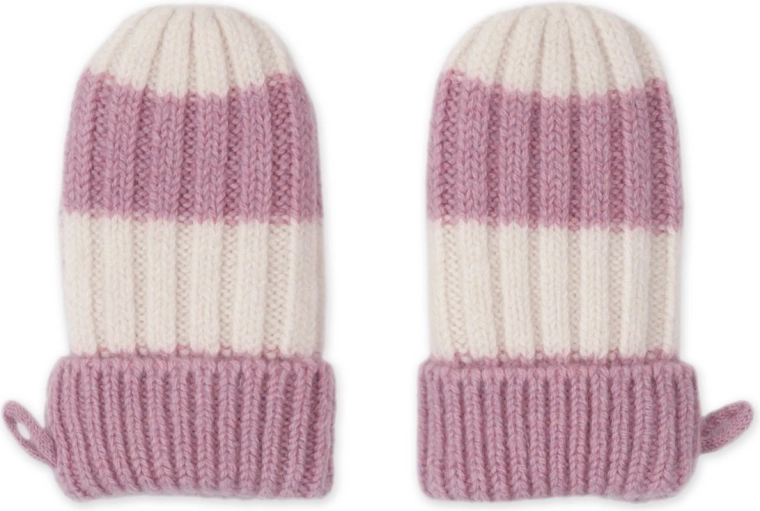 Mănuși merino Lodger stripe mauve 0–12 luni
