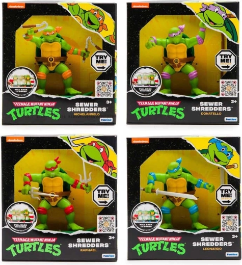 Țestoasele Ninja Sewer Shredders figurină de acțiune pe skateboard cu mers înapoi - 1 bucată
