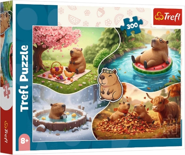 Puzzle 300 de piese „Patru anotimpuri cu capibare”
