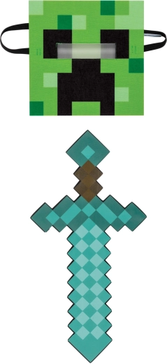 Minecraft set mască și sabie din spumă Creeper