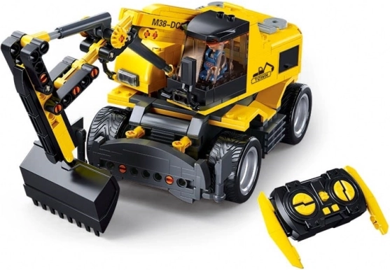 Sluban E7 Excavator Pe Roți cu Telecomandă