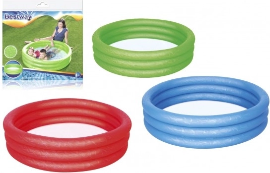 Piscină gonflabilă pentru copii 122x25 cm, 3 camere, 3 culori, în săculeț, 2+