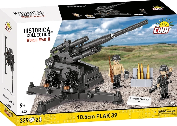 Set de construcție 10,5 cm Flak 39 – tun greu antiaerian (339 piese)