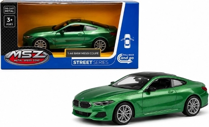 Model de mașină BMW M850i Coupé cu efecte luminoase și sonore, verde