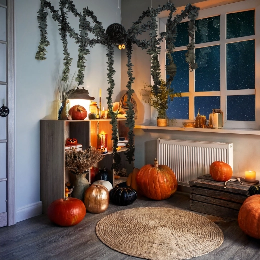 Decorațiune de Halloween, păianjen negru din hârtie