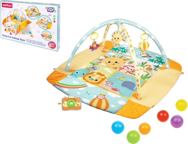 Saltea de joacă de călătorie cu arcade și mingi