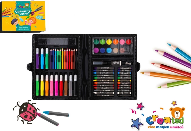 Set creativ de pictură într-o servietă din plastic