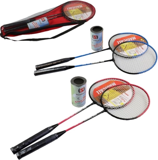Set de badminton pentru copii 63 cm cu rachete metalice în geantă
