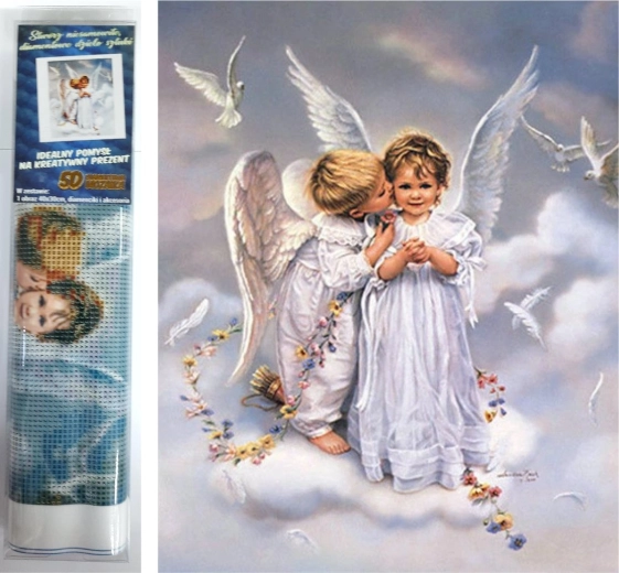 Pictură cu diamante Îngerași 30 × 40 cm