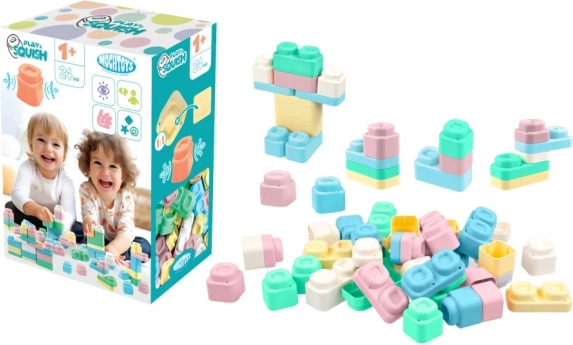 Set de construcție cuburi din silicon Play&Squish