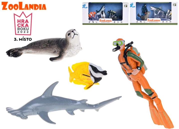 Zoolandia scafandru cu rechin și accesorii – set de figurine pentru acvariu