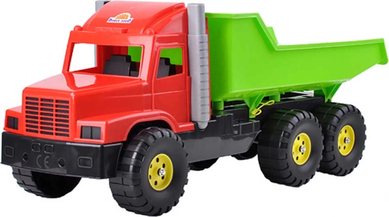 Camion basculant din plastic Tatra 77 cm roșu-verde - 1 bucată