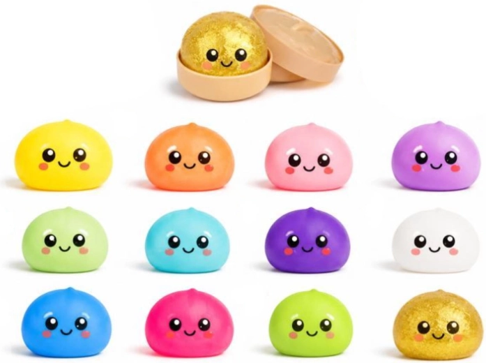 Kawaii squishy gălușcă în coșuleț pentru abur (jucărie antistres de strâns) - 1 bucată