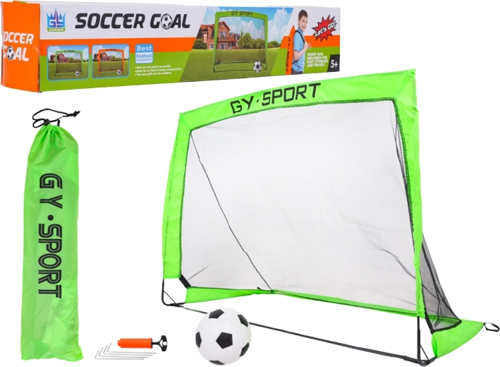 Poartă de fotbal pliabilă verde cu accesorii