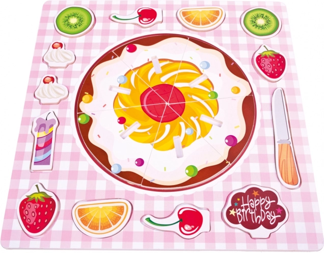 BINO puzzle de încastrare din lemn – tort