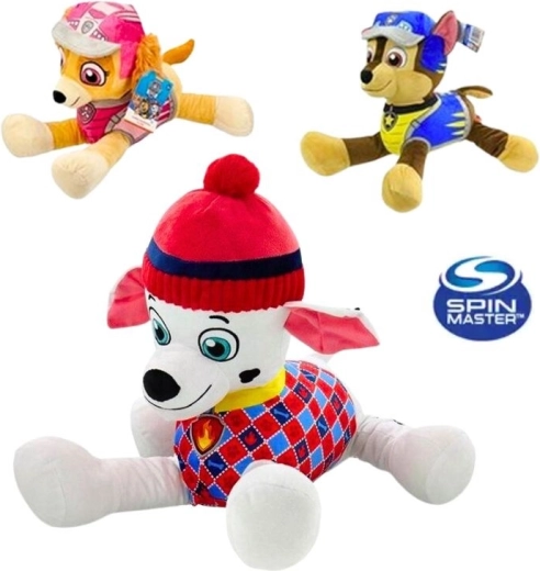 Pluș PAW PATROL cu șapcă – erou mare culcat