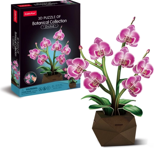 CubicFun puzzle 3D Colecția botanică: Orhidee, 85 de piese