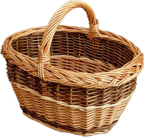 Coș oval din nuiele pentru copii, pentru ciuperci 30 × 20 × 25 cm, lăcuit