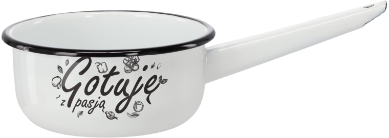 Cratiță emailată cu mâner 1,5 l, 16 cm, albă Gotuję z pasją