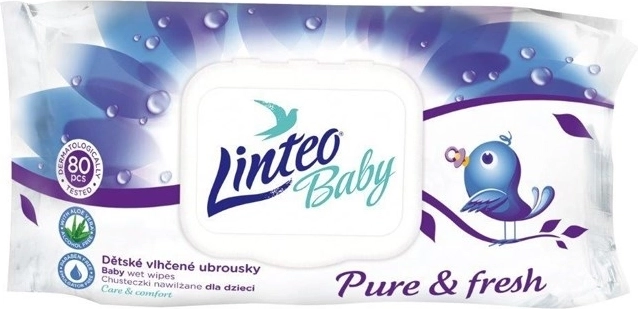 Șervețele umede pentru copii LINTEO Baby cu aloe vera 80 buc
