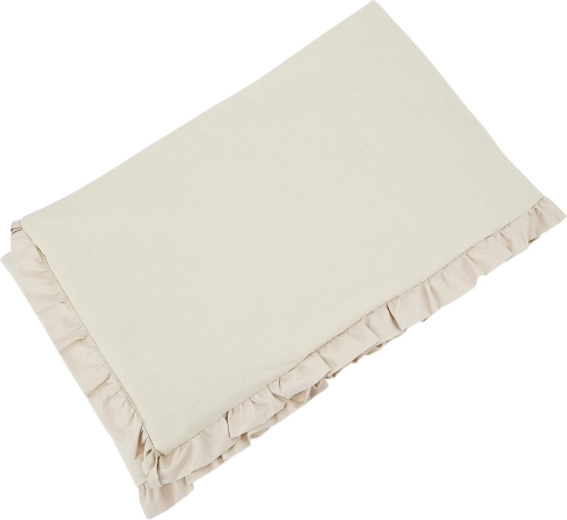 Protecție (mantinel) din bumbac EKO pentru pătuț, cu volănaș, light beige 360 cm