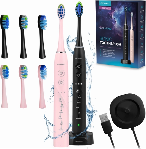 Periuțe de dinți electrice sonice BERDSEN Galaxy Duo – set 2 bucăți