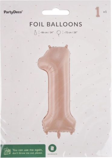 Balon din folie numărul 1 bej 72 cm