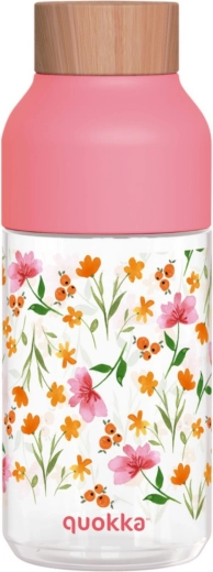 Sticlă pentru băut Quokka Ice Pink Flowers 570 ml