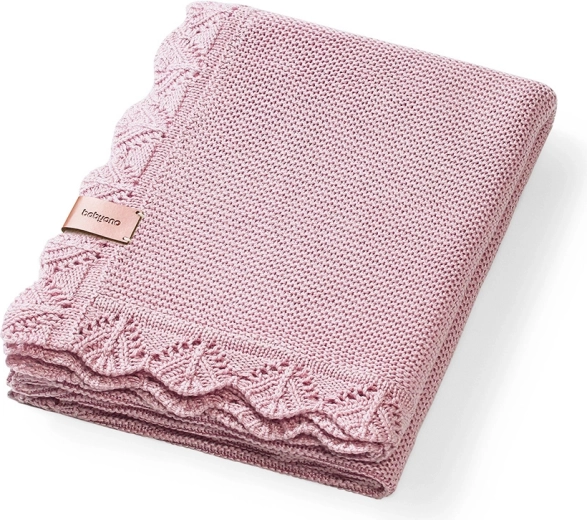 Pătură tricotată din bambus BabyOno Pink 75 × 100 cm
