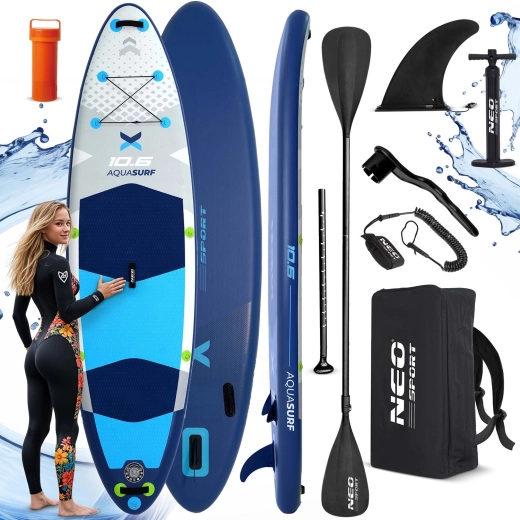 Paddleboard gonflabil AQUASURF 10'6 (320 × 84 × 15 cm) cu accesorii