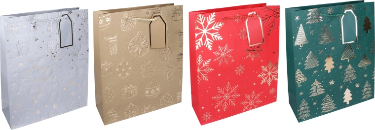 Pungă cadou de Crăciun M 26 × 32 × 10 cm - 1 bucată